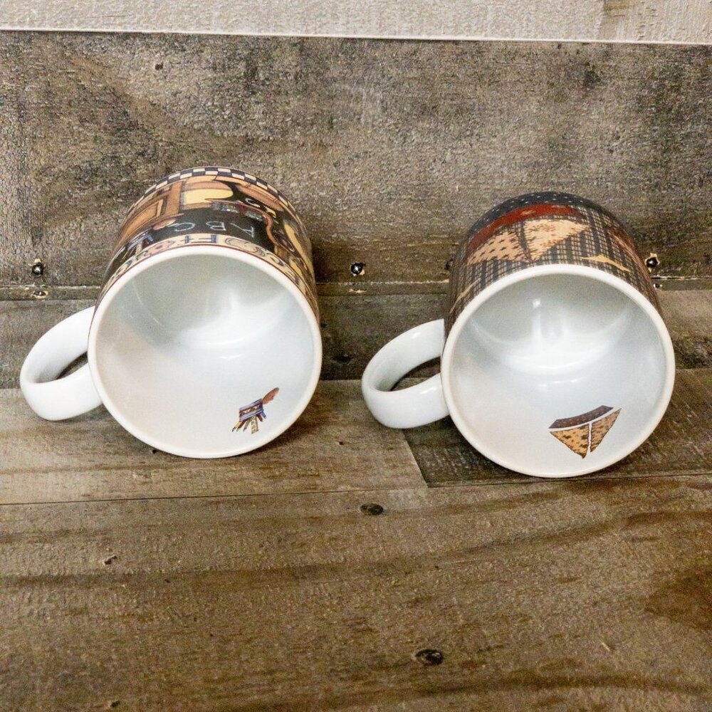 LANG AND WISE COLLECTOR MUGS 1998 EKB2 SW12 COFFEE CUP SET 12 OZ VINTAGE KITCHEN - Picture 6 of 7